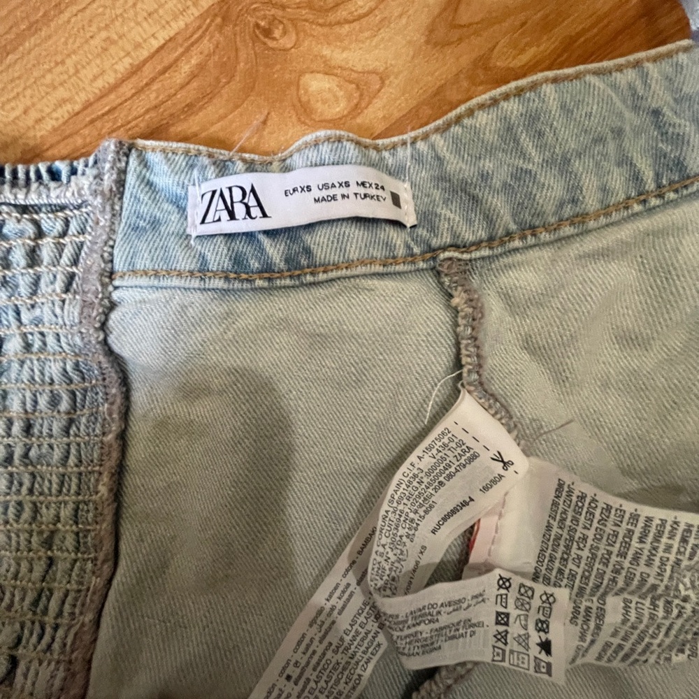 Zara Light Blue Denim Top